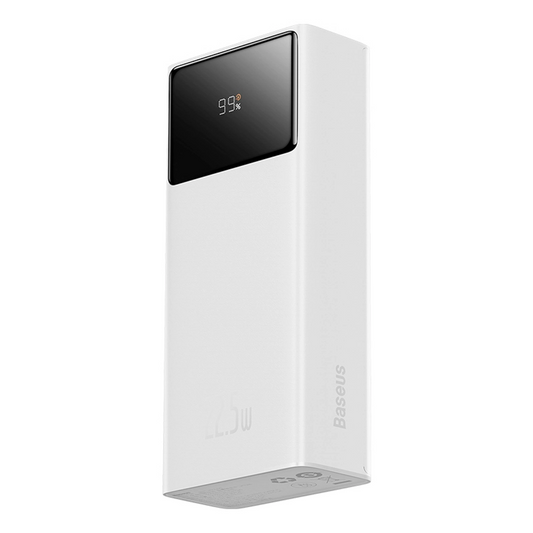 Batería Externa Baseus EnerFill FP41, 30000mAh, 22.5W, QC + PD, 1 x USB-C - 2 x USB-A, Blanca