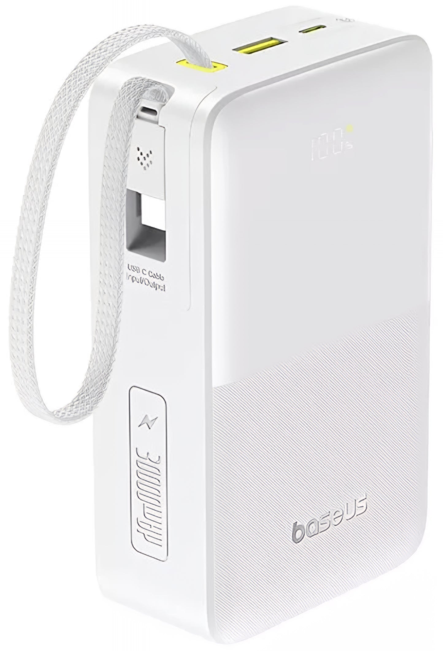 Batería Externa Baseus EnerFill Bipow2 Pro, 30000mAh, 22.5W, QC + PD, 1 x USB-A - 2 x USB-C, Blanca E0028101