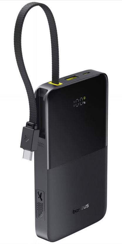 Batería Externa Baseus EnerFill Bipow2 Pro, 10000mAh, 22.5W, QC + PD, 1 x USB-A - 2 x USB-C, Negra E0027600