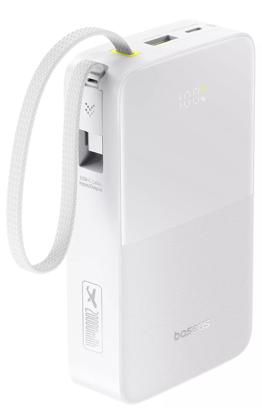 Batería Externa Baseus EnerFill Bipow2 Pro, 20000mAh, 22.5W, QC + PD, 1 x USB-A - 2 x USB-C, Blanca E0027700