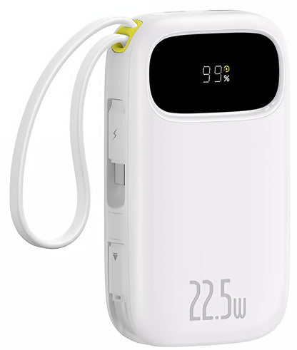 Batería Externa Baseus EnerFill FC31, 10000mAh, 22.5W, QC + PD, 1 x Lightning - 1 x USB-A - 2 x USB-C, Blanca P10082106213-00