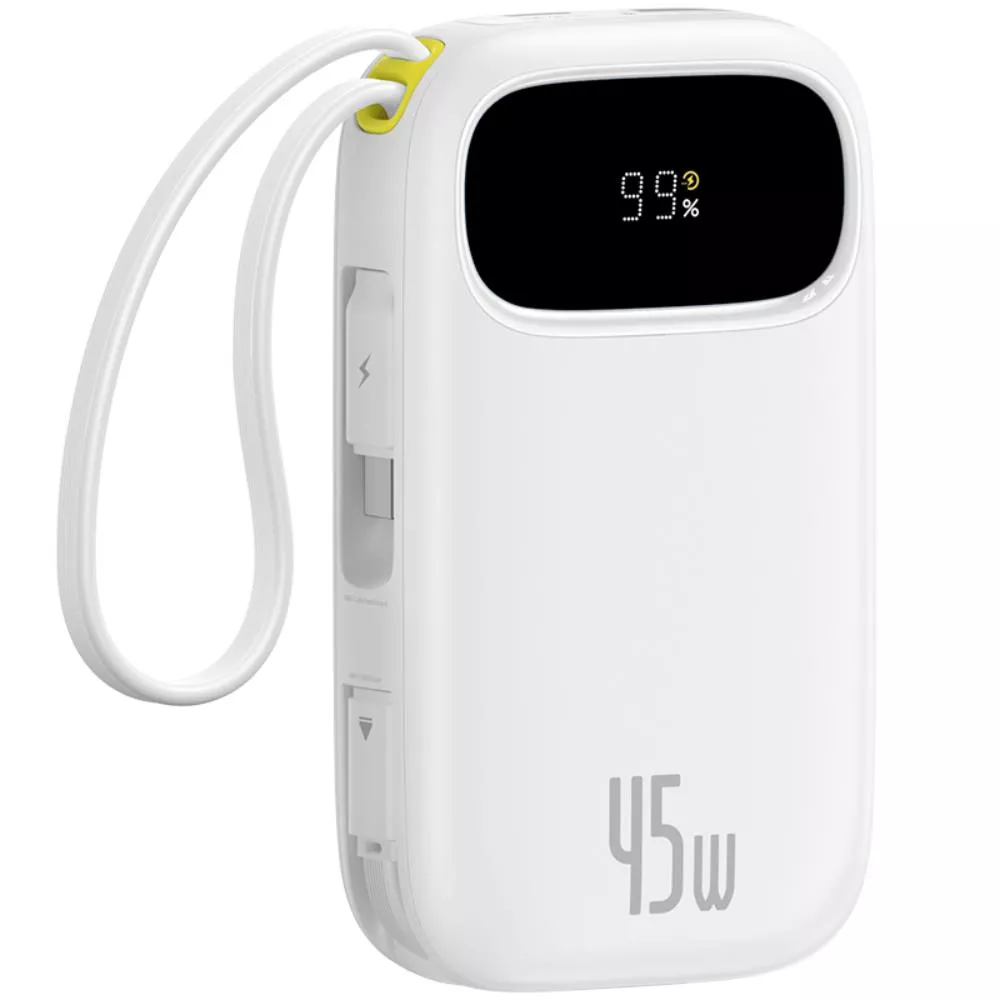 Batería Externa Baseus EnerFill FC31, 20000mAh, 45W, QC + PD, 1 x Lightning - 1 x USB-A - 2 x USB-C, Blanca P10082105213-00