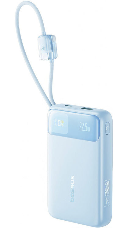 Batería Externa Baseus EnerFill FC11, 20000mAh, 22.5W, QC + PD, 1 x Lightning - 1 x USB-A - 2 x USB-C, Azul E0027S06