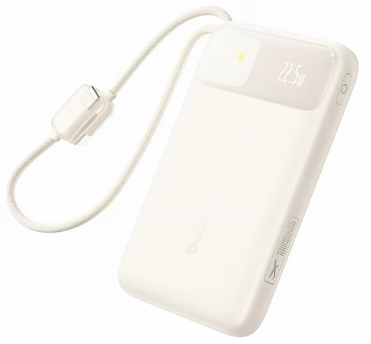 Batería Externa Baseus EnerFill FC11, 10000mAh, 22.5W, QC + PD, 1 x USB-A - 3 x USB-C, Beige E0030401