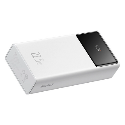 Baseus EnerFill FP41 External Battery, 30000mAh, 22.5W, QC + PD, 1 x USB-C - 2 x USB-A, White E0027K01
