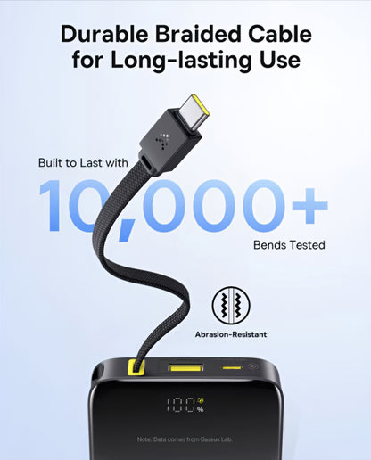 Batería Externa Baseus EnerFill Bipow2 Pro, 10000mAh, 22.5W, QC + PD, 1 x USB-A - 2 x USB-C, Negra E0027600