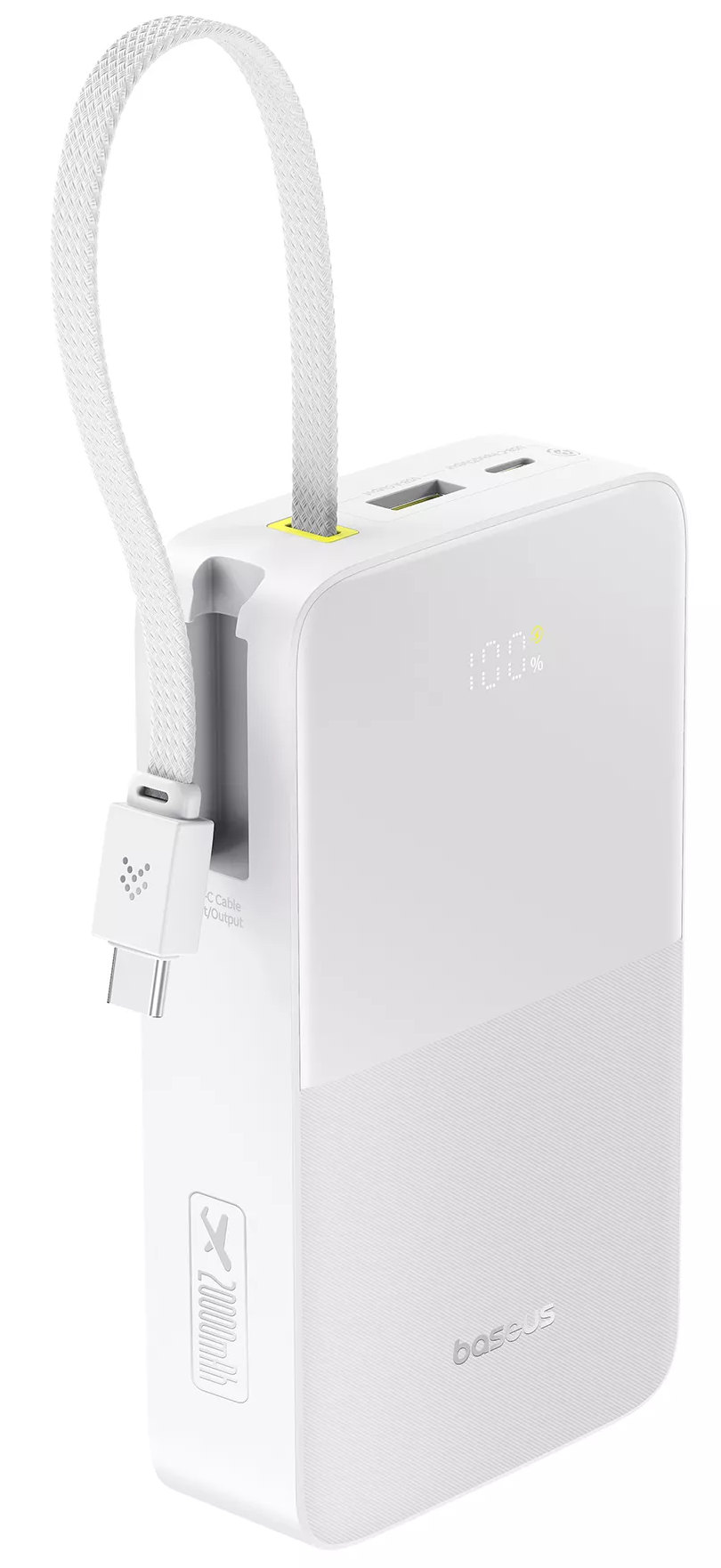 Batería Externa Baseus EnerFill Bipow2 Pro, 20000mAh, 22.5W, QC + PD, 1 x USB-A - 2 x USB-C, Blanca E0027700