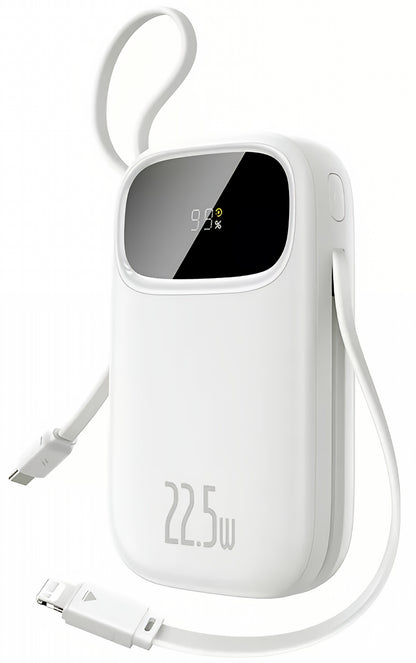 Batería Externa Baseus EnerFill FC31, 10000mAh, 22.5W, QC + PD, 1 x Lightning - 1 x USB-A - 2 x USB-C, Blanca P10082106213-00