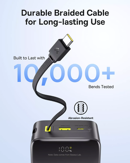 Batería Externa Baseus EnerFill Bipow2 Pro, 30000mAh, 22.5W, QC + PD, 1 x USB-A - 2 x USB-C, Negra E0028100