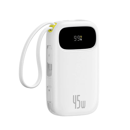 Batería Externa Baseus EnerFill FC31, 20000mAh, 45W, QC + PD, 1 x Lightning - 1 x USB-A - 2 x USB-C, Blanca E0028D01