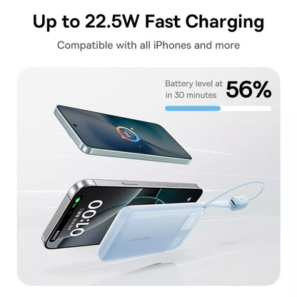 Batería Externa Baseus EnerFill FC11, 10000mAh, 22.5W, QC + PD, 1 x Lightning - 1 x USB-A - 2 x USB-C, Negra E0027R04