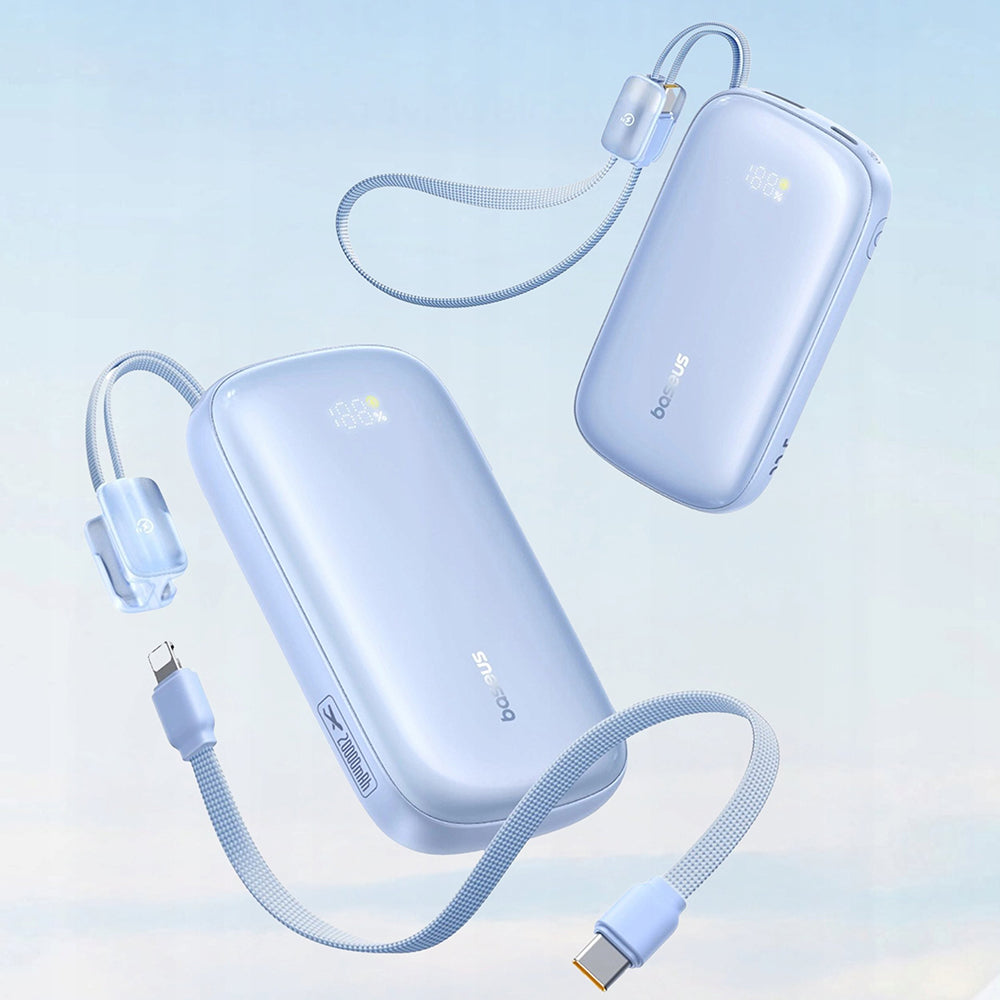 Batería Externa Baseus EnerFill FC21 Qpow 3 Ultra, 10000mAh, 45W, QC + PD, 1 x USB-A - 1 x USB-C, Azul E0027Q03