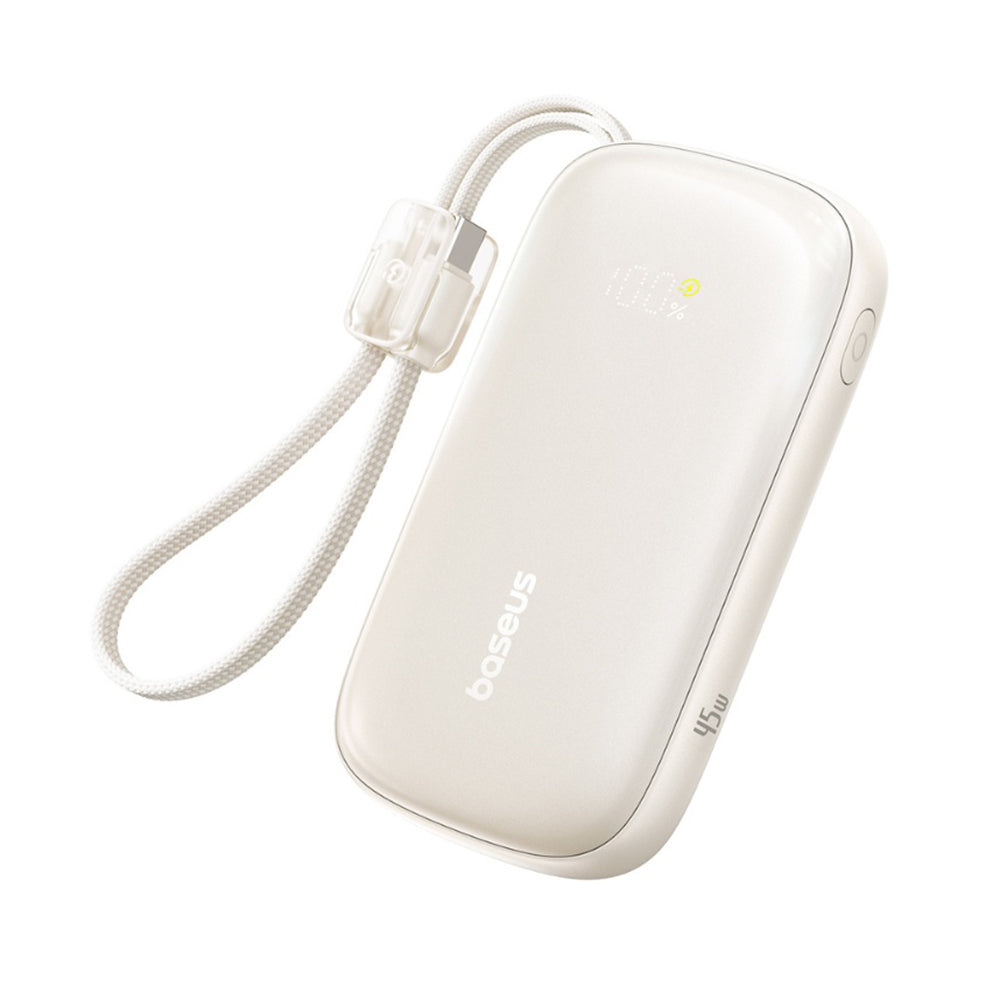 Batería Externa Baseus EnerFill FC21 Qpow 3 Ultra, 10000mAh, 45W, QC + PD, 1 x USB-A - 1 x USB-C, Beige E0027Q01