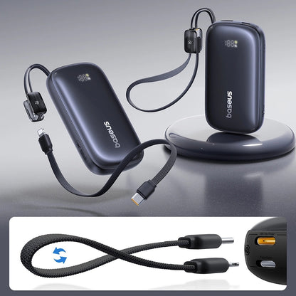 Batería Externa Baseus EnerFill FC21 Qpow 3 Ultra, 10000mAh, 45W, QC + PD, 1 x USB-A - 1 x USB-C, Negra E0027Q00