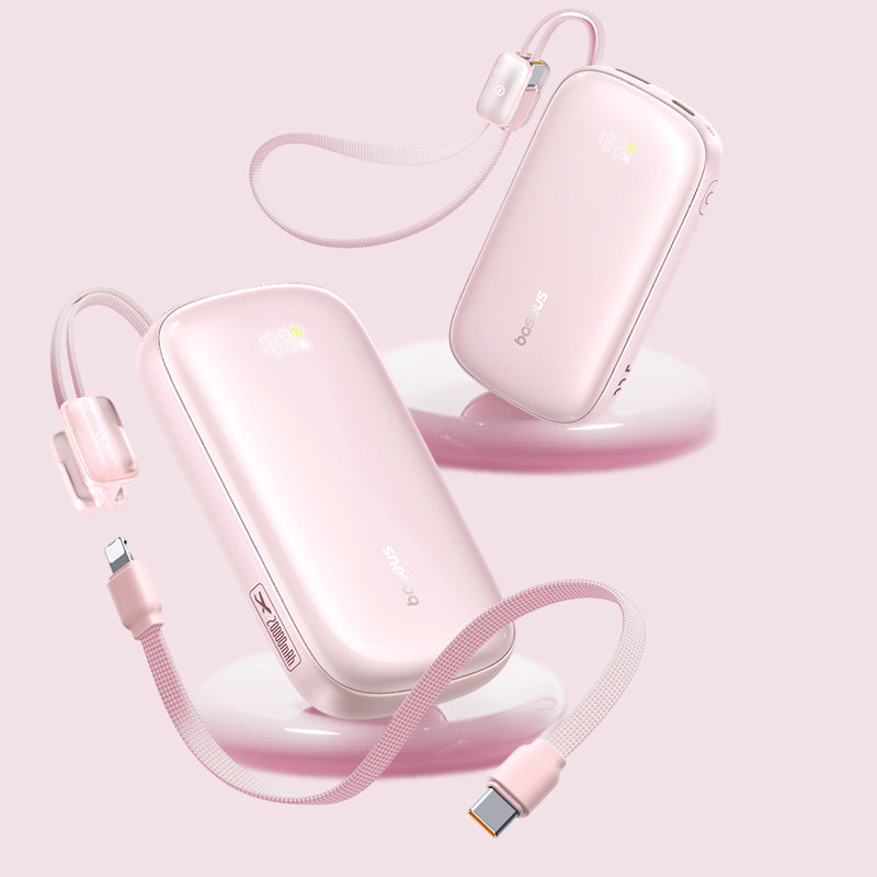 Baseus EnerFill FC21 Qpow 3 Ultra External Battery, 10000mAh, 45W, QC + PD, 1 x USB-A - 1 x USB-C, Pink E0027Q02
