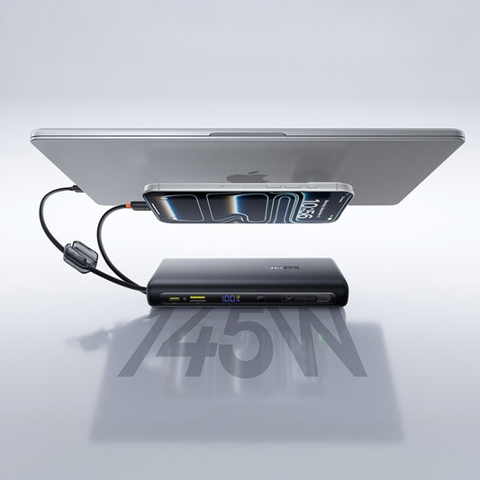 Batería Externa Baseus EnerFill FC41, 25000mAh, 145W, QC + PD, 1 x USB-A - 3 x USB-C, Negra E0028H03