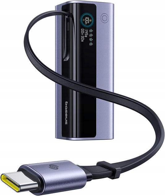 Batería Externa Baseus EnerGeek GR11, 20000mAh, 145W, QC + PD, 1 x USB-A - 3 x USB-C, Gris