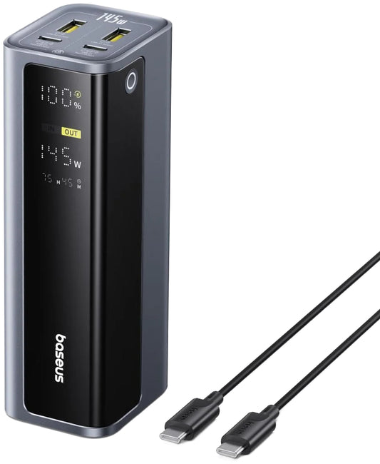 Batería Externa Baseus EnerGeek GP12, 20800mAh, 145W, QC + PD, 2 x USB-A - 2 x USB-C, Gris P10082109813-00