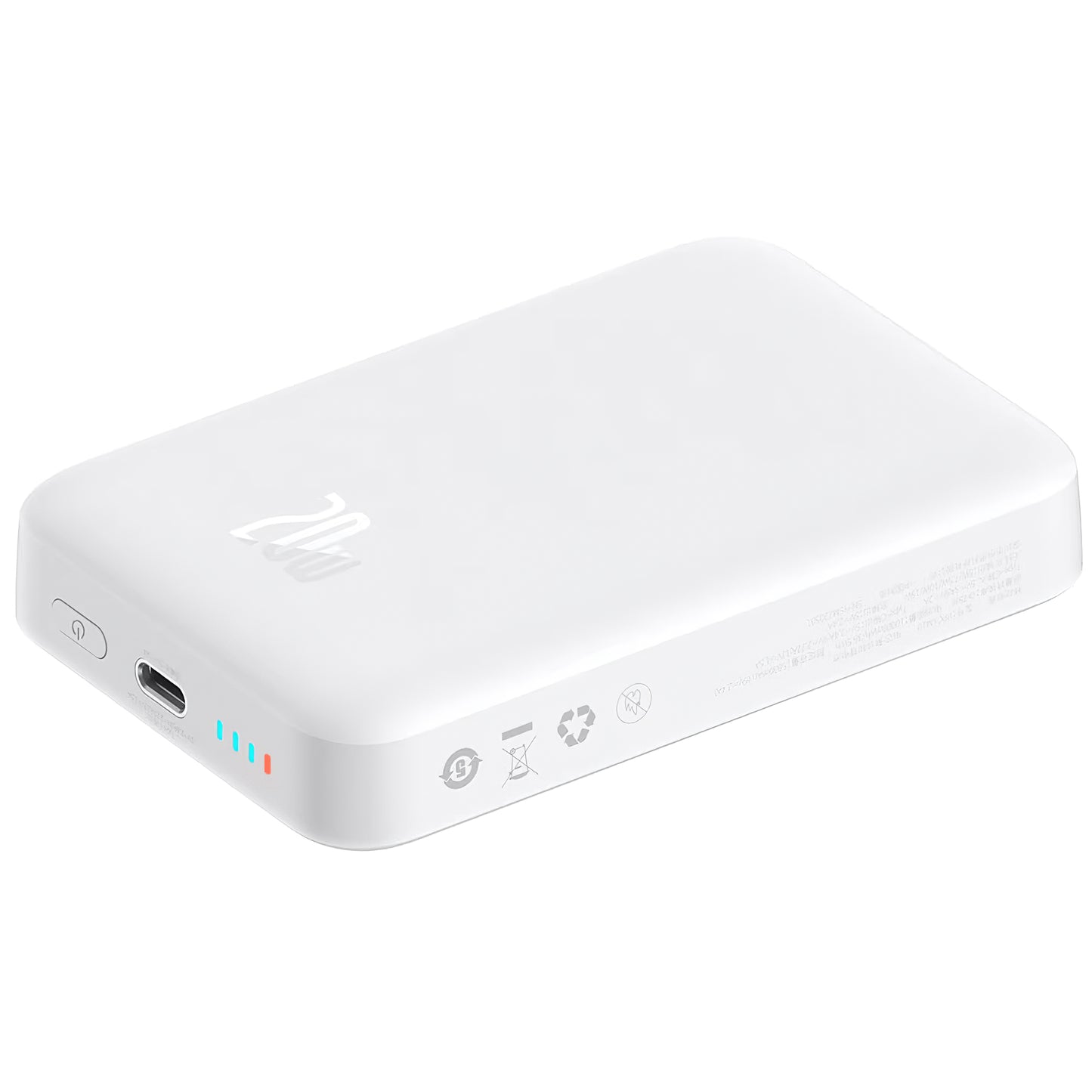Batería Externa Baseus Magnetic Mini, 10000mAh, 20W, PD + FQI, 1 x USB-C, Blanca P10059001223-00
