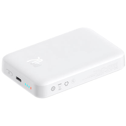 Batería Externa Baseus Magnetic Mini, 10000mAh, 20W, PD + FQI, 1 x USB-C, Blanca P10059001223-00