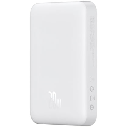 Batería Externa Baseus Magnetic Mini, 10000mAh, 20W, PD + FQI, 1 x USB-C, Blanca P10059001223-00