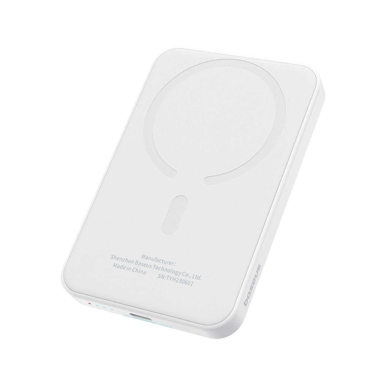 Batería magnética externa inalámbrica Baseus Magnetic Mini, 5000mAh, 20W, PD + FQI, 1 x QI - 1 x USB-C, Blanco P1002210722223-00 