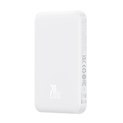 Batería magnética externa inalámbrica Baseus Magnetic Mini, 5000mAh, 20W, PD + FQI, 1 x QI - 1 x USB-C, Blanco P1002210722223-00 