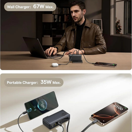 Batería Externa Baseus Nomos NT11 Omni US, 10000mAh, 67W, QC + PD, 1 x USB-A - 2 x USB-C, Negra P10078807123-00