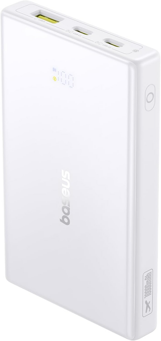 Batería Externa Baseus PicoGo, 10000mAh, 20W, QC + PD, 1 x USB-A - 2 x USB-C, Blanca P10076801213-00