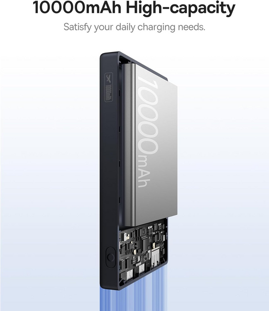 Batería Externa Baseus PicoGo, 10000mAh, 20W, QC + PD, 1 x USB-A - 2 x USB-C, Blanca P10076801213-00