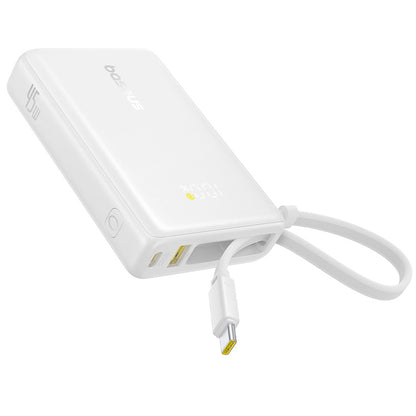 Batería Externa Baseus PicoGo, 10000mAh, 45W, QC + PD, 1 x USB-A - 2 x USB-C, Blanca P10076803213-00