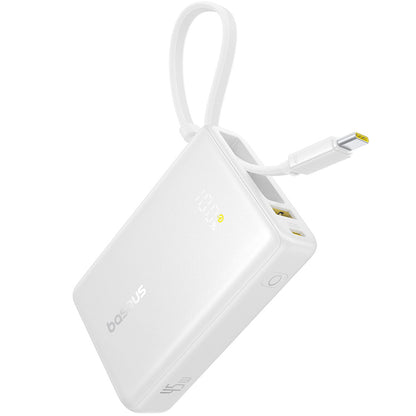 Batería Externa Baseus PicoGo, 10000mAh, 45W, QC + PD, 1 x USB-A - 2 x USB-C, Blanca P10076803213-00