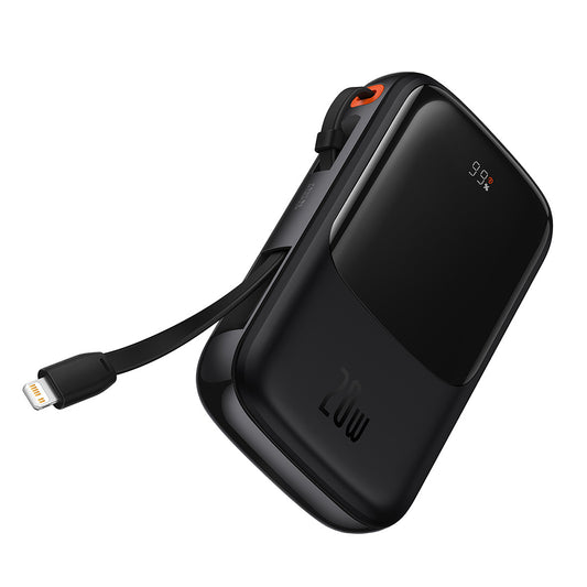 Batería Externa Baseus Qpow Pro, 20000mAh, 20W, QC + PD, 1 x Lightning - 1 x USB-A - 1 x USB-C, Negra PPQD040001
