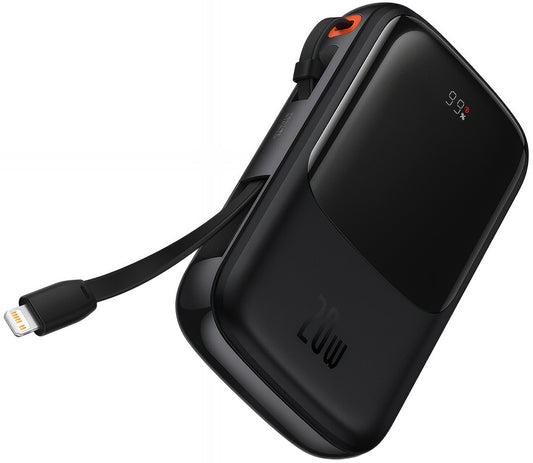 Batería Externa Baseus Qpow Pro, 20000mAh, 20W, QC + PD, 1 x Lightning - 1 x USB-A - 1 x USB-C, Negra PPQD060201