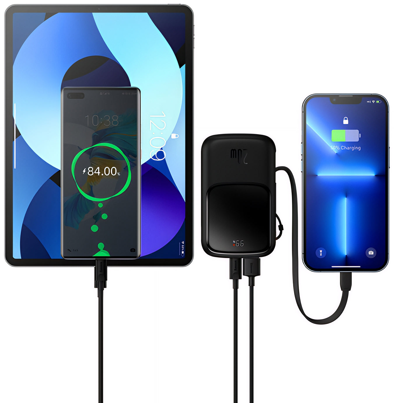 Batería Externa Baseus Qpow Pro, 20000mAh, 20W, QC + PD, 1 x Lightning - 1 x USB-A - 1 x USB-C, Negra PPQD060201