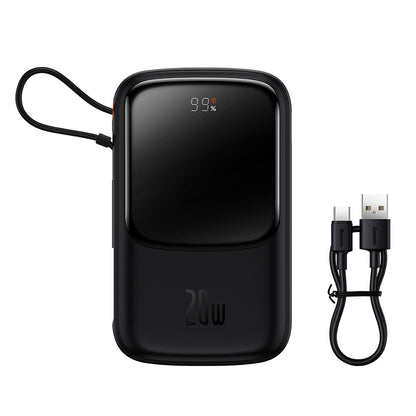 Batería Externa Baseus Qpow Pro, 10000mAh, 20W, QC + PD, 1 x Lightning - 1 x USB-A - 1 x USB-C, Negra PPQD020001