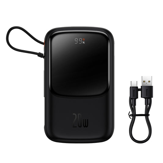 Batería Externa Baseus Qpow Pro, 10000mAh, 20W, QC + PD, 1 x Lightning - 1 x USB-A - 1 x USB-C, Negra PPQD020001