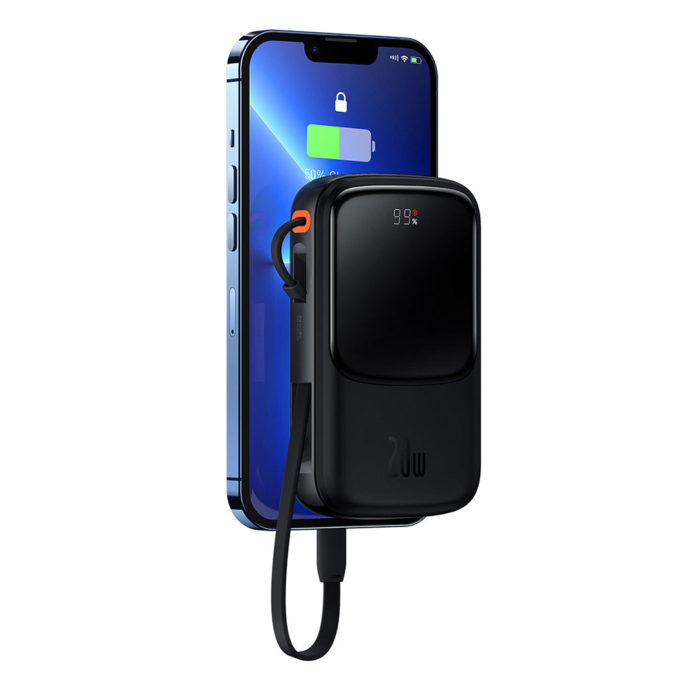 Batería Externa Baseus Qpow Pro, 10000mAh, 20W, QC + PD, 1 x Lightning - 1 x USB-A - 1 x USB-C, Negra PPQD020001