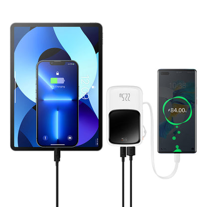 Batería Externa Baseus Qpow Pro, 10000mAh, 22.5W, QC + PD, 1 x USB-A - 2 x USB-C, Blanca PPQD020102