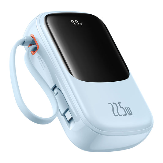 Batería Externa Baseus Qpow Pro+, 20000mAh, 22.5W, QC + PD, 1 x USB-A - 2 x USB-C, Azul P10067103313-00