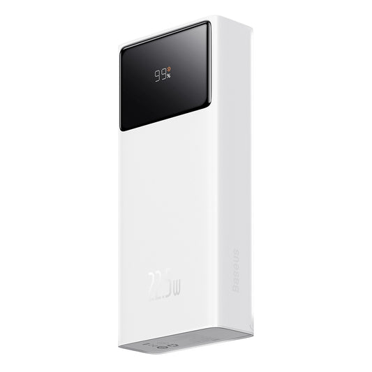Batería Externa Baseus Star Lord, 20000mAh, 22.5W, QC + PD, 1 x USB-C - 2 x USB-A, Blanca PPXJ080002