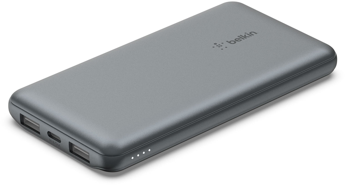 Batería Externa Belkin BoostCharge, 10000mAh, 15W, 1 x USB-C - 2 x USB-A, Gris BPB011btGY