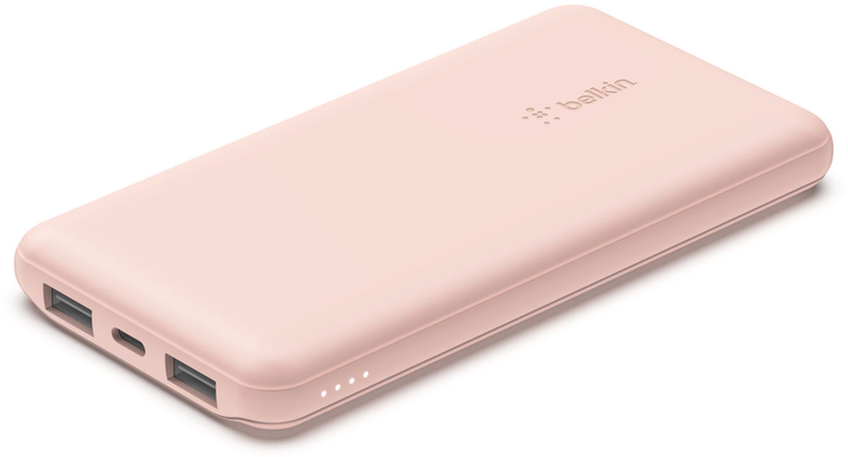 Batería Externa Belkin BoostCharge, 10000mAh, 15W, 1 x USB-C - 2 x USB-A, Rosa BPB011btRG