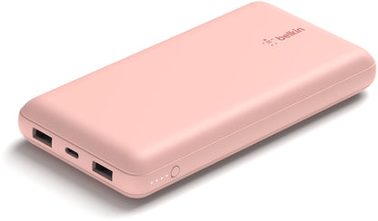 Batería Externa Belkin BoostCharge, 20000mAh, 15W, 1 x USB-C - 2 x USB-A, Rosa Dorado BPB012btRG