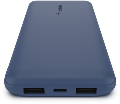 Batería Externa Belkin BoostCharge, 10000mAh, 15W, 1 x USB-C - 2 x USB-A, Azul Marino BPB011btBL