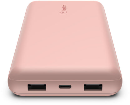 Batería Externa Belkin BoostCharge, 20000mAh, 15W, 1 x USB-C - 2 x USB-A, Rosa Dorado BPB012btRG