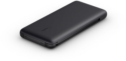 Batería Externa Belkin BoostCharge Plus, 10000mAh, 23W, QC + PD, 1 x Lightning - 2 x USB-C, Negra BPB006btBLK