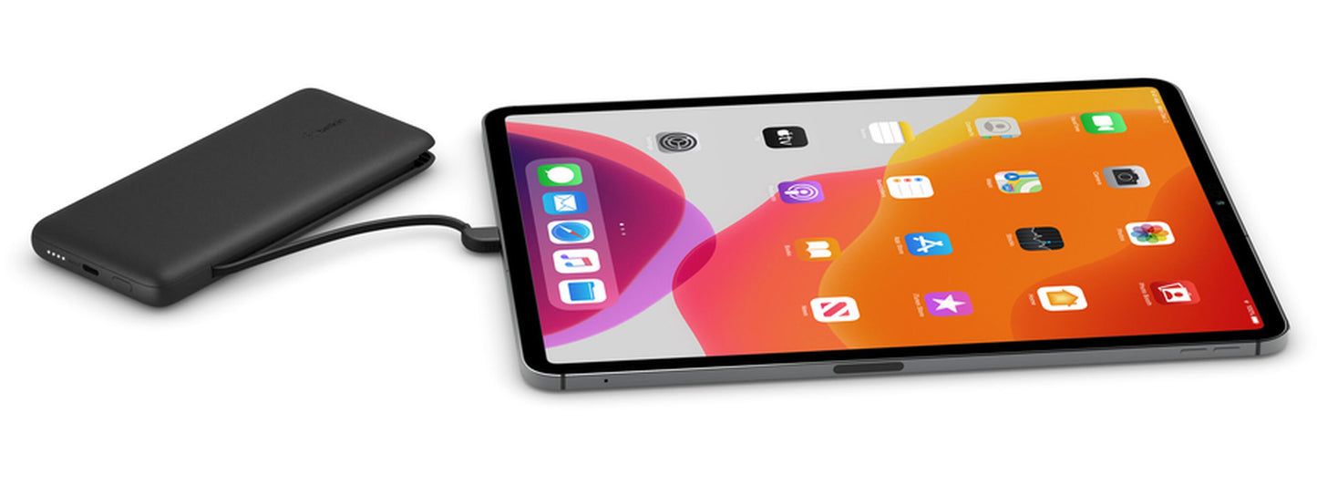 Batería Externa Belkin BoostCharge Plus, 10000mAh, 23W, QC + PD, 1 x Lightning - 2 x USB-C, Negra BPB006btBLK