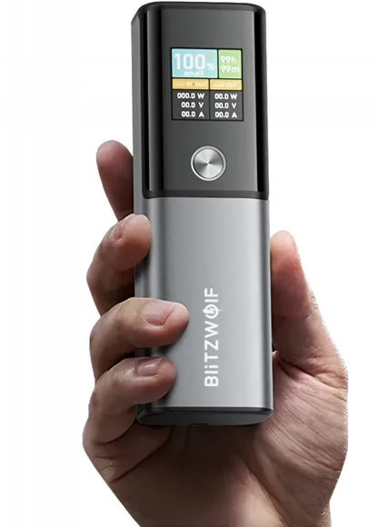 Batería Externa BlitzWolf BW-P23, 14000mAh, 100W, QC + PD, 1 x USB-A - 1 x USB-C, Gris