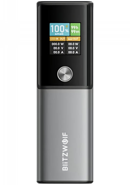 Batería Externa BlitzWolf BW-P23, 14000mAh, 100W, QC + PD, 1 x USB-A - 1 x USB-C, Gris